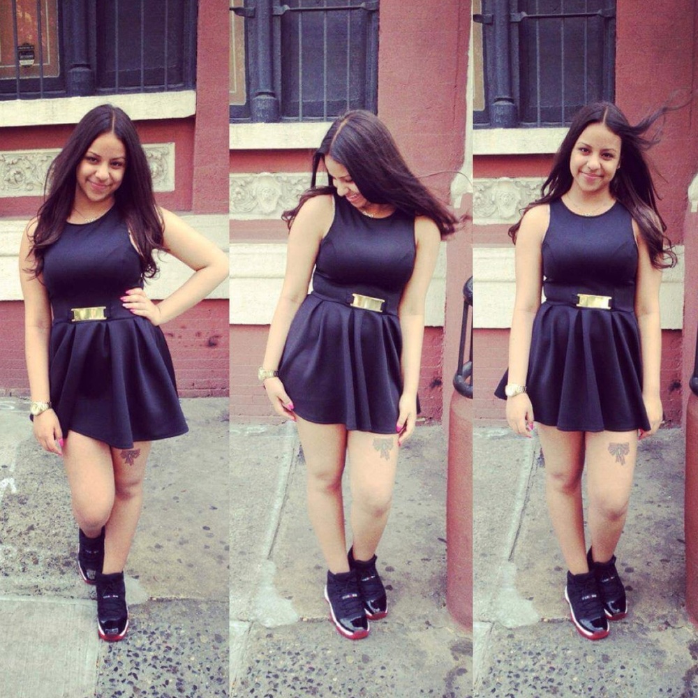 Black Feminine Flare Dress